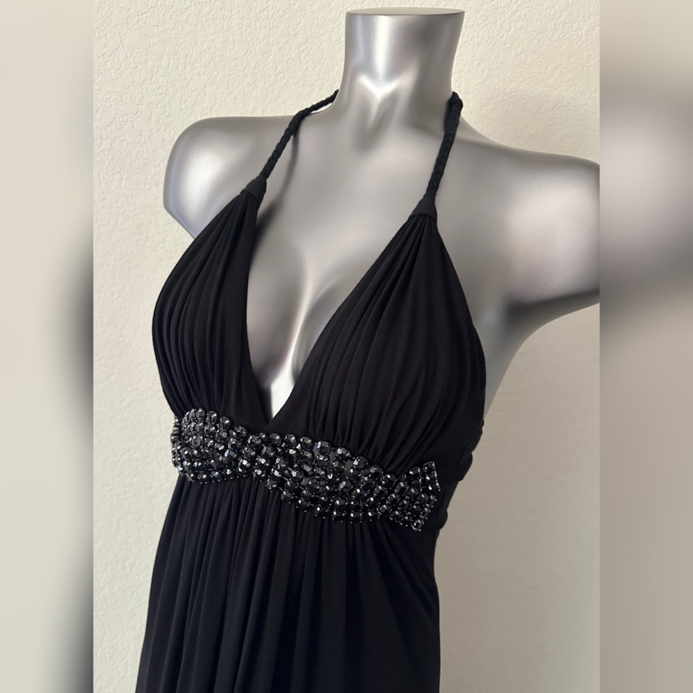 Sky Rhinestone Blk Maxi - Picture 3 of 9